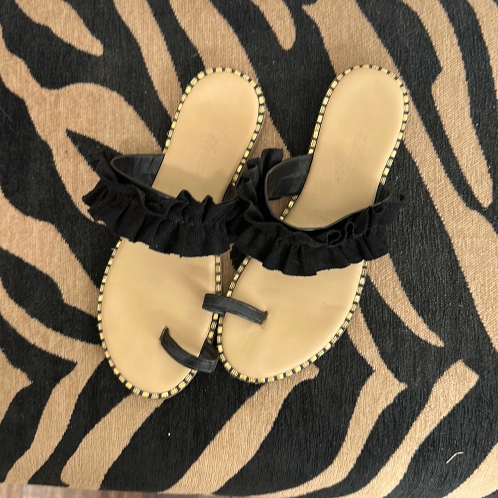 Black and Tan Sandals